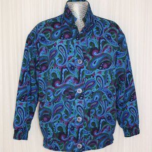 1980s Vintage Size S-L Psychedelic Funky Paisley Patterned Bomber